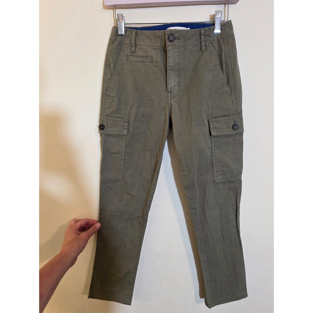 Tory Burch Olive Green Cargo Pants Slim Fit Utility Trousers Size 2 37075